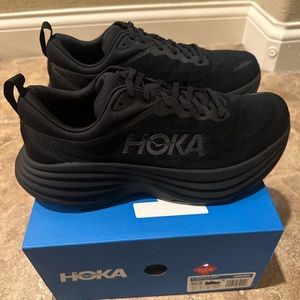 Women’s Hoka running/walking shoes. Size 9.5 Wide. Black on black.
